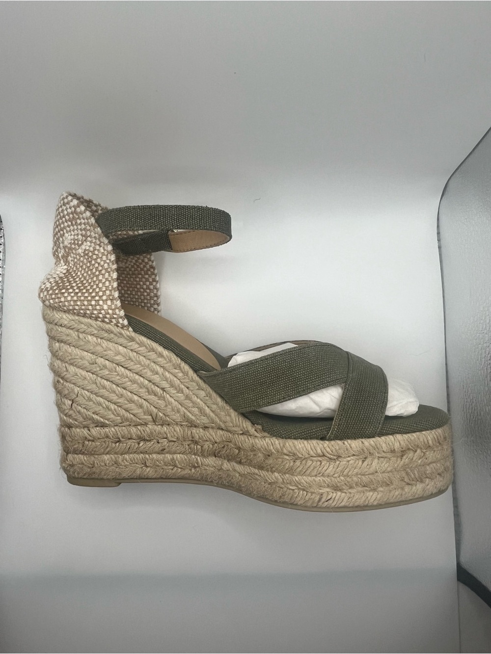 Castañer Blaudell Espadrille Wedge Sandals – Papaya (Olive Green)
